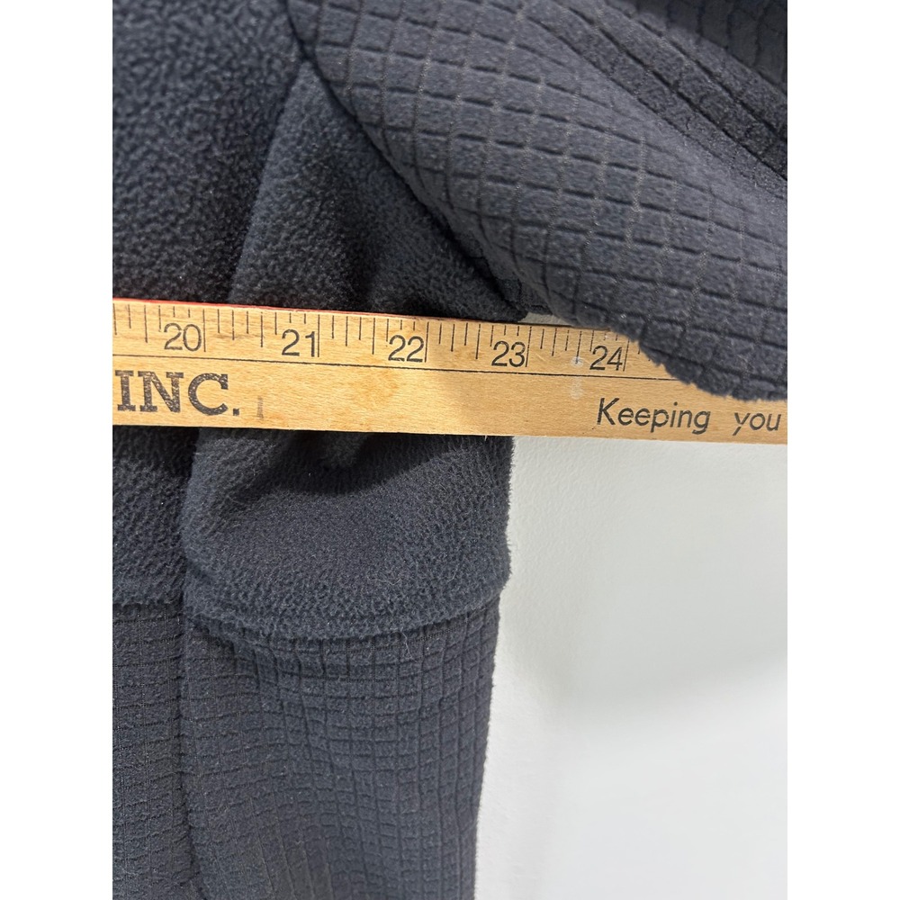 Lands End Womens XXL Gray Pink Grid Texture Full Zip Fleece Jacket Mock Neck - Picture 7 of 11